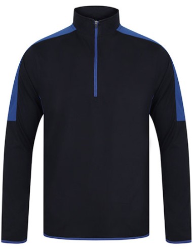 FIN-LV571-Adults 1/4 Zip Midlayer With Contrast Panelling